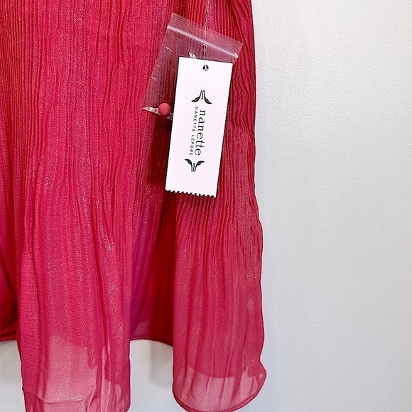 NWT Nanette Lepore Carmine Sleeveless Blouse Top  Shimmery Rose Size Large - Picture 7 of 11